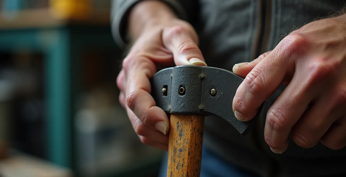 Gros plan sur des mains manipulant un outil technique avec concentration